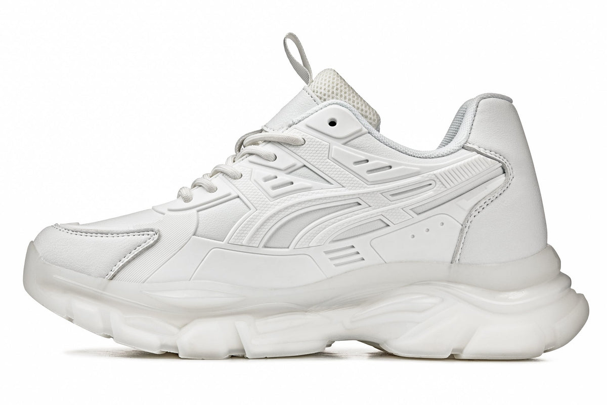 CALTO - S5285 - 2.6 Inches Taller (White/Translucent White Sole) - Chunky Sole Sporty SneakersSneakers / AthleticsTorqelo.com