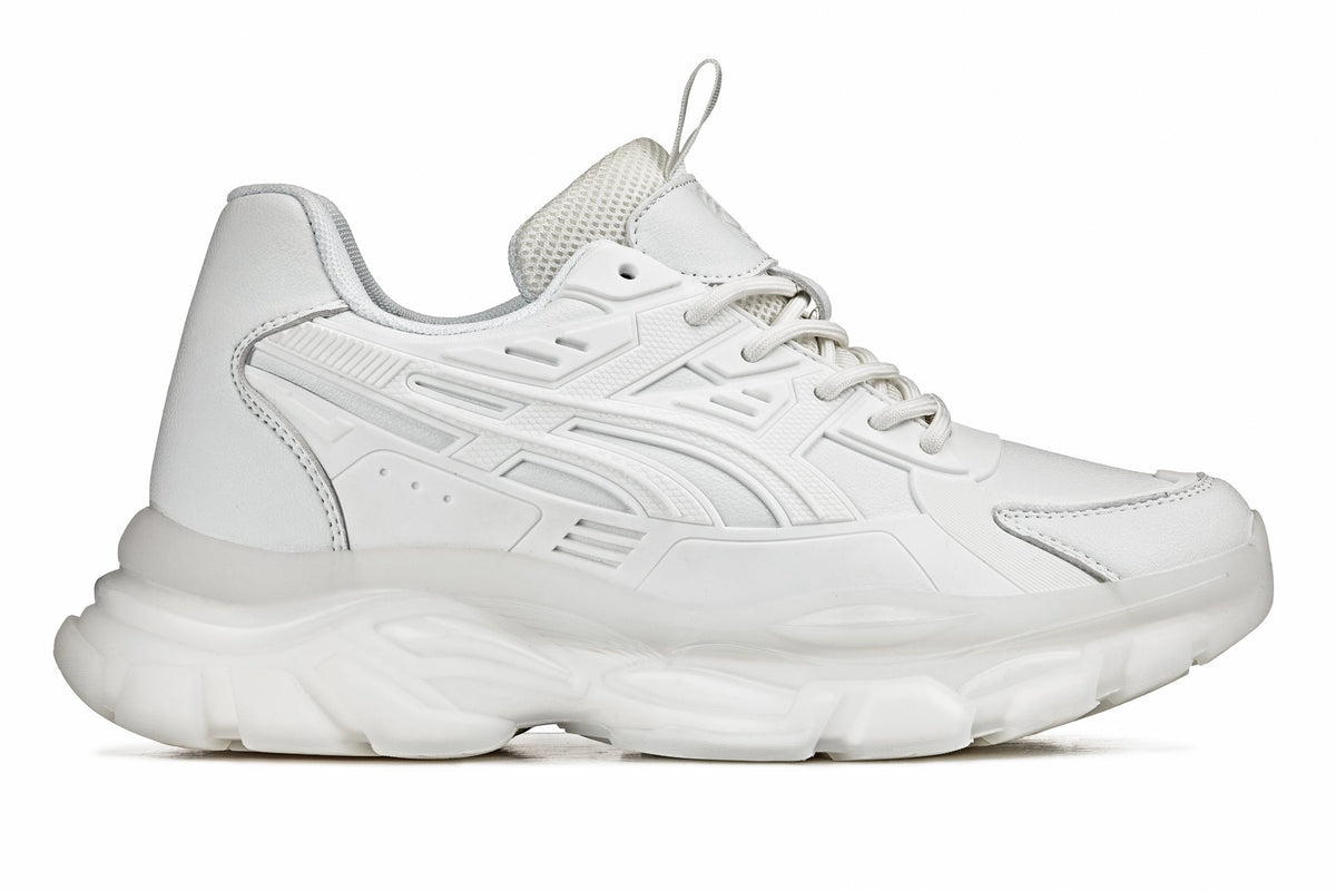 CALTO - S5285 - 2.6 Inches Taller (White/Translucent White Sole) - Chunky Sole Sporty SneakersSneakers / AthleticsTorqelo.com