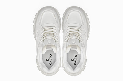 CALTO - S5285 - 2.6 Inches Taller (White/Translucent White Sole) - Chunky Sole Sporty SneakersSneakers / AthleticsTorqelo.com