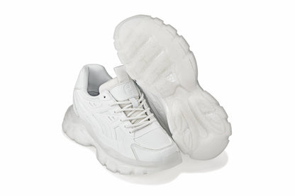 CALTO - S5285 - 2.6 Inches Taller (White/Translucent White Sole) - Chunky Sole Sporty SneakersSneakers / AthleticsTorqelo.com