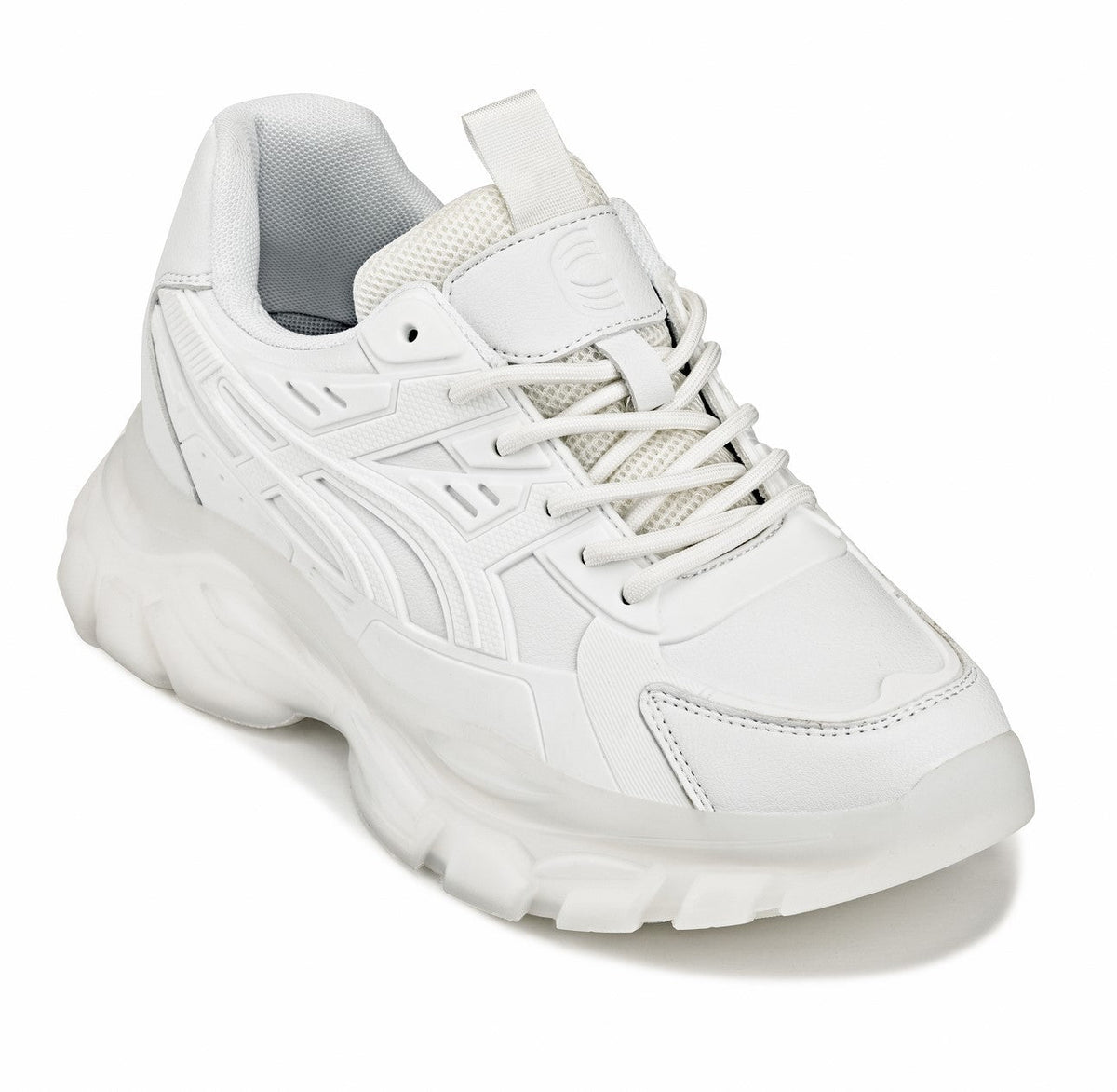 CALTO - S5285 - 2.6 Inches Taller (White/Translucent White Sole) - Chunky Sole Sporty SneakersSneakers / AthleticsTorqelo.com