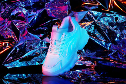 CALTO - S5285 - 2.6 Inches Taller (White/Translucent White Sole) - Chunky Sole Sporty SneakersSneakers / AthleticsTorqelo.com