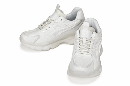 CALTO - S5285 - 2.6 Inches Taller (White/Translucent White Sole) - Chunky Sole Sporty SneakersSneakers / AthleticsTorqelo.com
