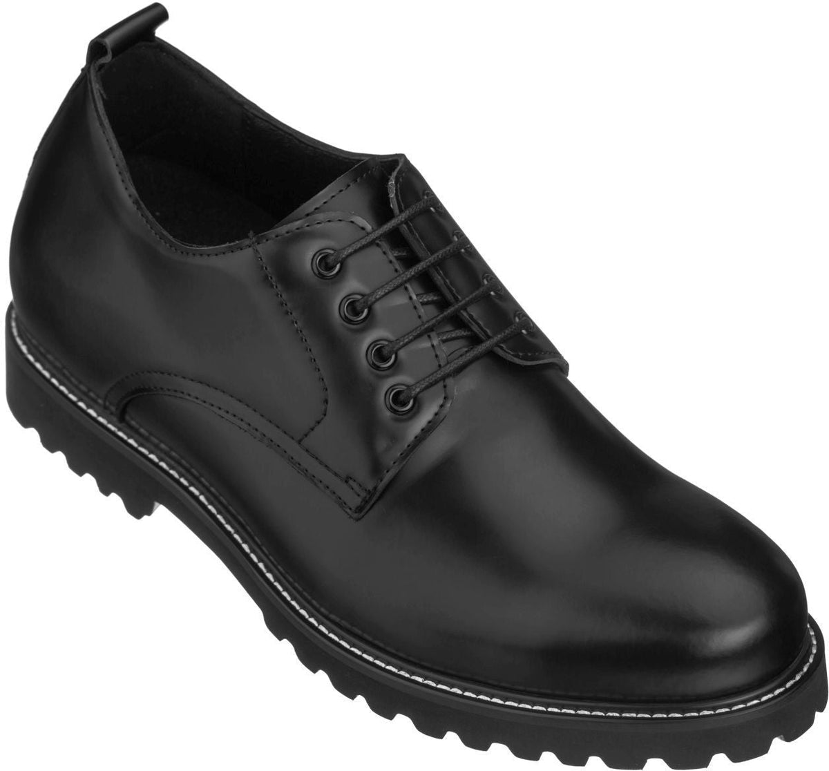 CALTO S9118 - 3" Taller Black Leather Elevator Work ShoesCasualTorqelo.com