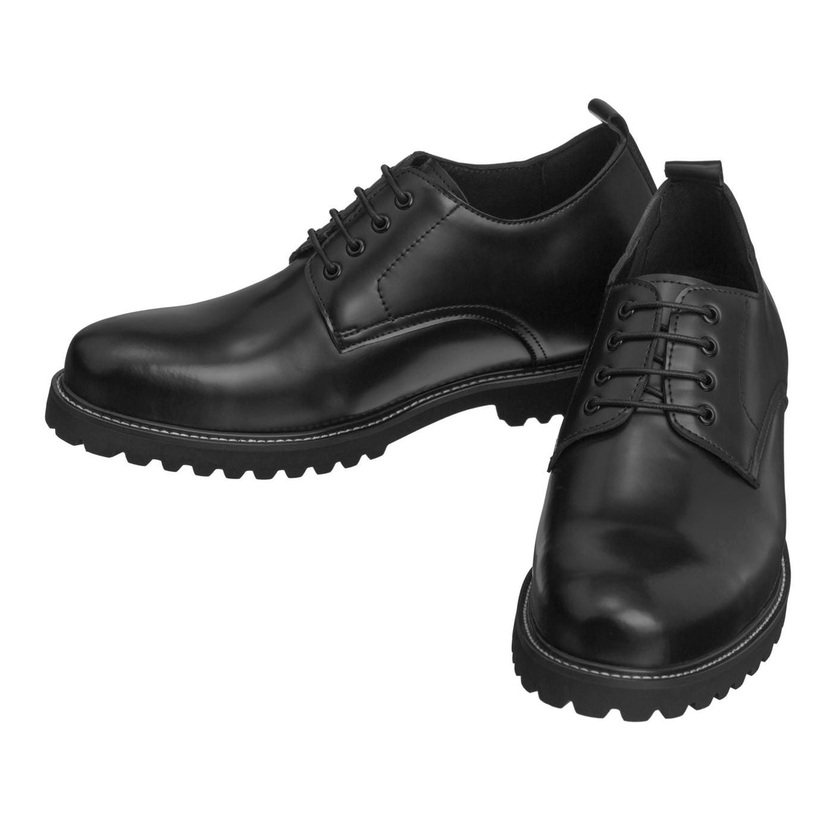 CALTO S9118 - 3" Taller Black Leather Elevator Work ShoesCasualTorqelo.com