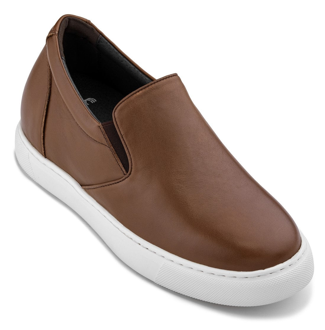 CALTO - T1023 - 2.6 Inches Taller (Coffee Brown) - Lightweight Nappa Leather LoaferCasualTorqelo.com