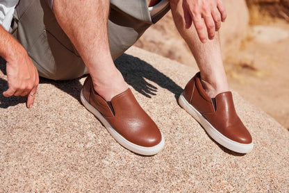CALTO - T1023 - 2.6 Inches Taller (Coffee Brown) - Lightweight Nappa Leather LoaferCasualTorqelo.com