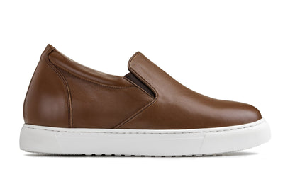 CALTO - T1023 - 2.6 Inches Taller (Coffee Brown) - Lightweight Nappa Leather LoaferCasualTorqelo.com