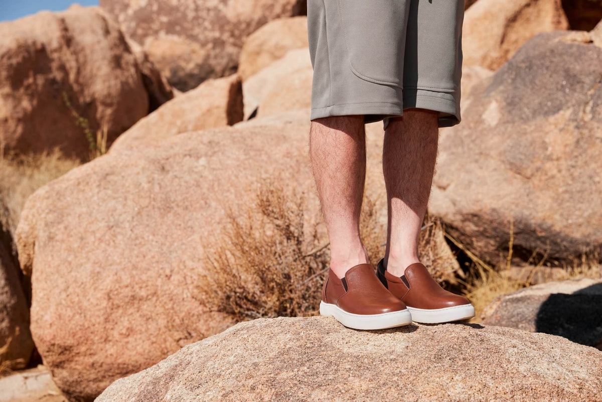 CALTO - T1023 - 2.6 Inches Taller (Coffee Brown) - Lightweight Nappa Leather LoaferCasualTorqelo.com