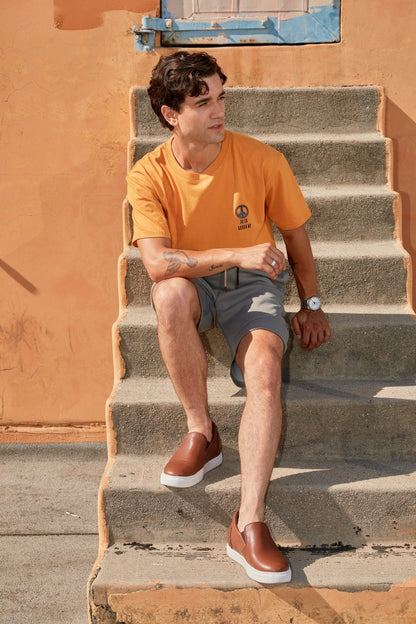 CALTO - T1023 - 2.6 Inches Taller (Coffee Brown) - Lightweight Nappa Leather LoaferCasualTorqelo.com
