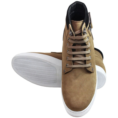 CALTO - T53121 - 2.6 Inches Taller (Nubuck Tan) - High top sneak-bootSneakers / AthleticsTorqelo.com