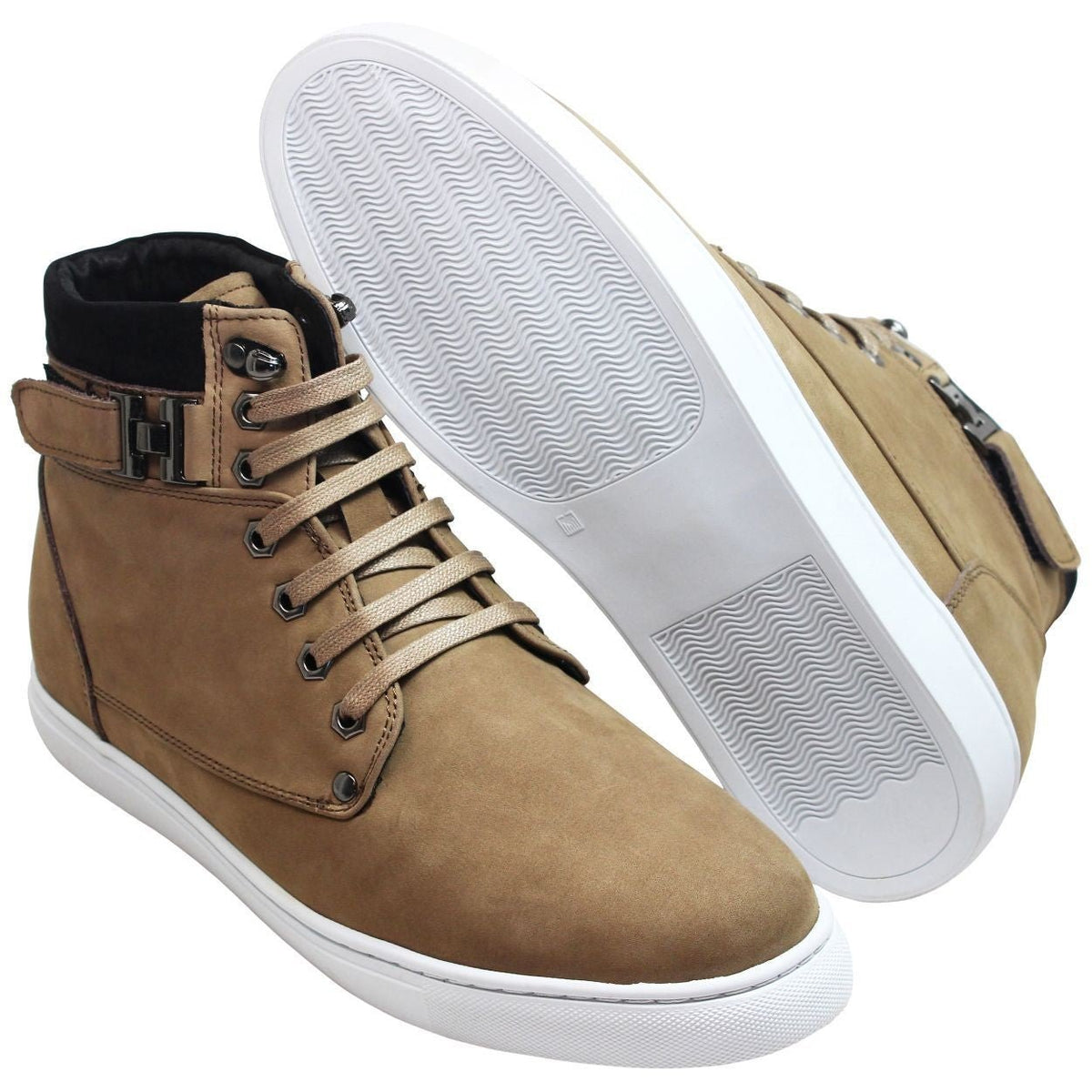 CALTO - T53121 - 2.6 Inches Taller (Nubuck Tan) - High top sneak-bootSneakers / AthleticsTorqelo.com