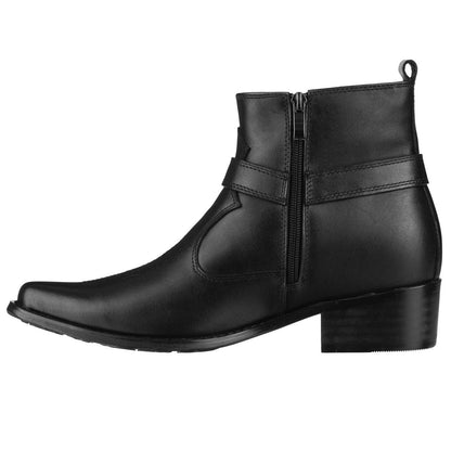 CALTO - T8112 - 3.3 Inches Taller (Black) - Zipper BootsBootsTorqelo.com