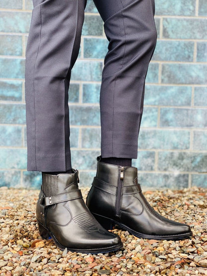 CALTO - T8112 - 3.3 Inches Taller (Black) - Zipper BootsBootsTorqelo.com