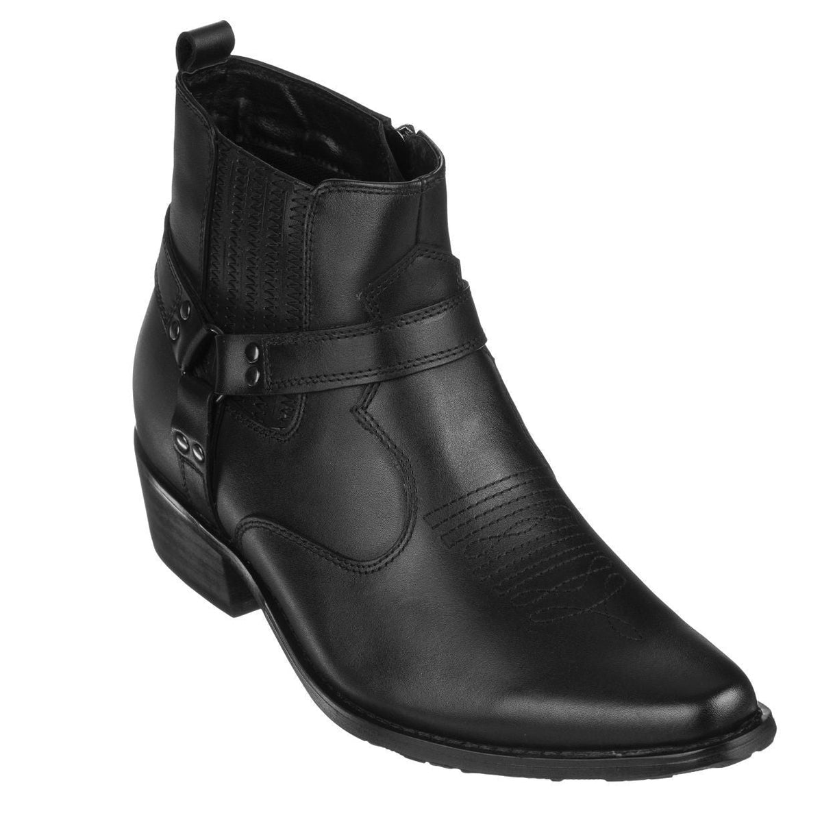 CALTO - T8112 - 3.3 Inches Taller (Black) - Zipper BootsBootsTorqelo.com