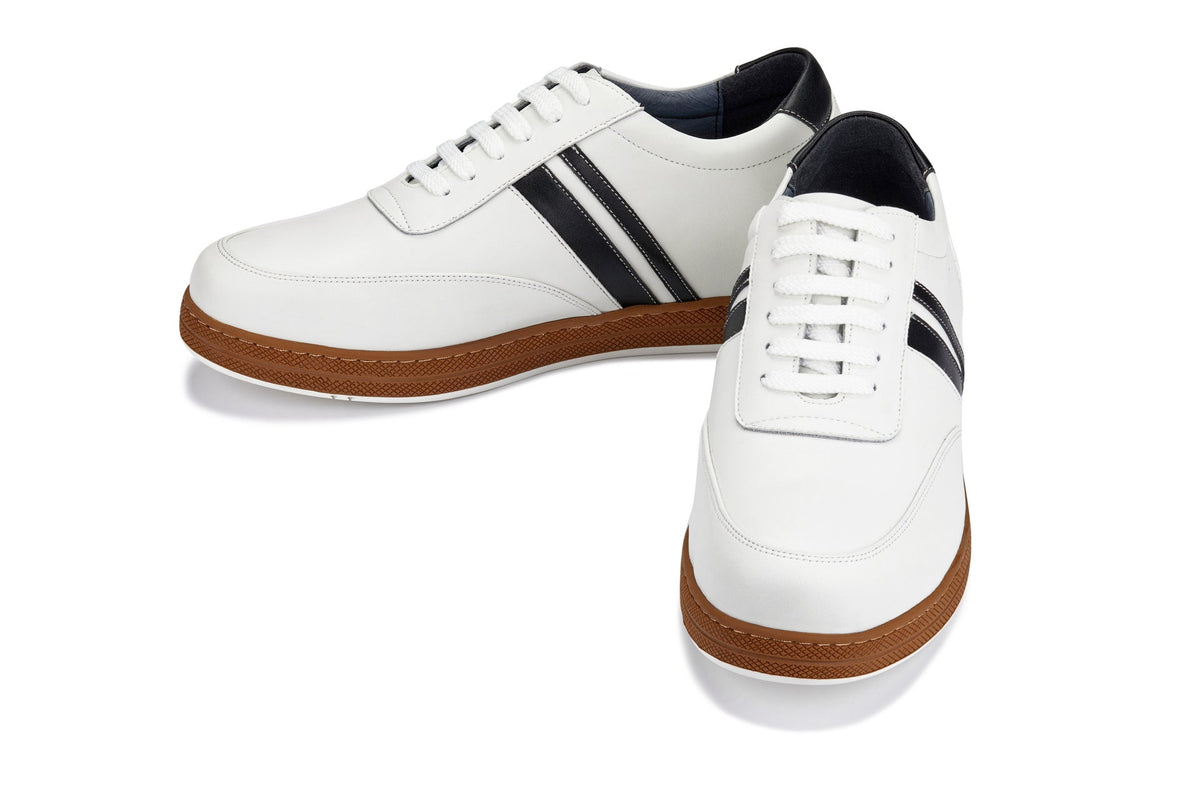CALTO White Leather Sneakers - 2.8 inches - Y2821CasualTorqelo.com