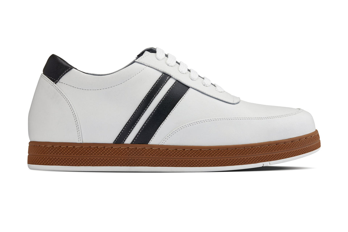 CALTO White Leather Sneakers - 2.8 inches - Y2821CasualTorqelo.com