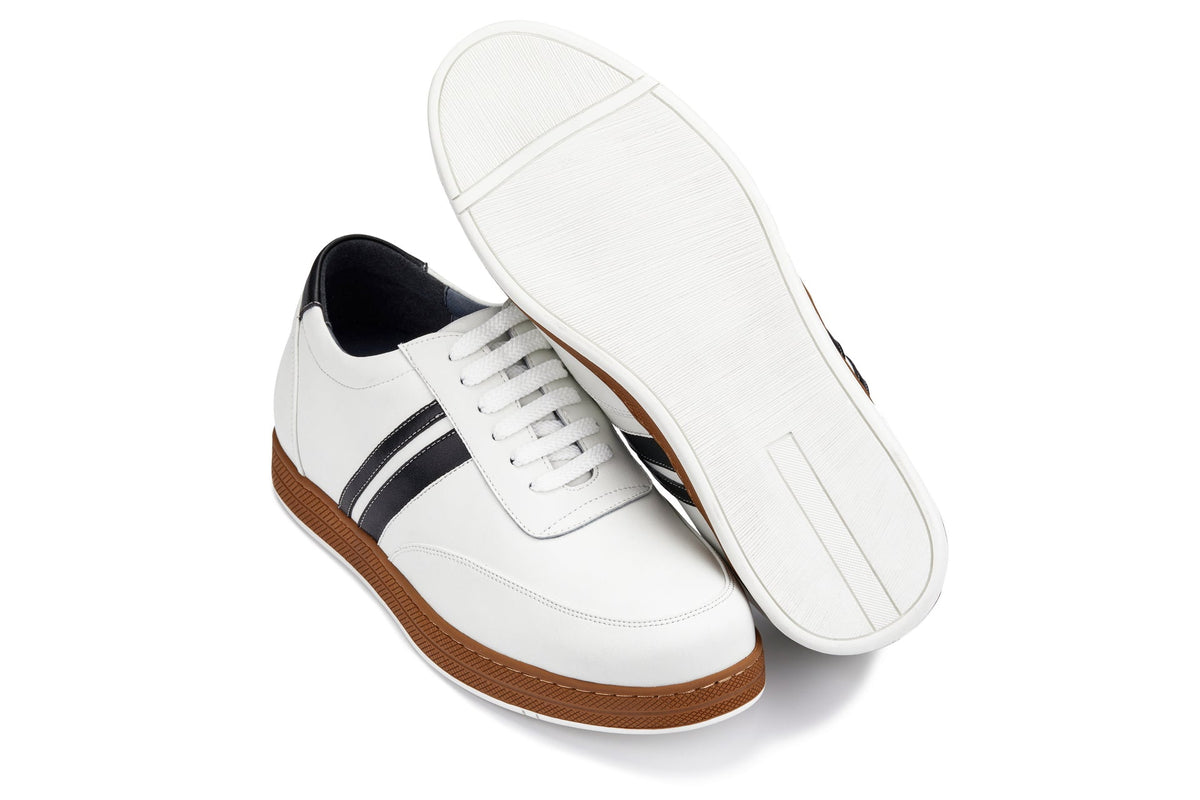 CALTO White Leather Sneakers - 2.8 inches - Y2821CasualTorqelo.com