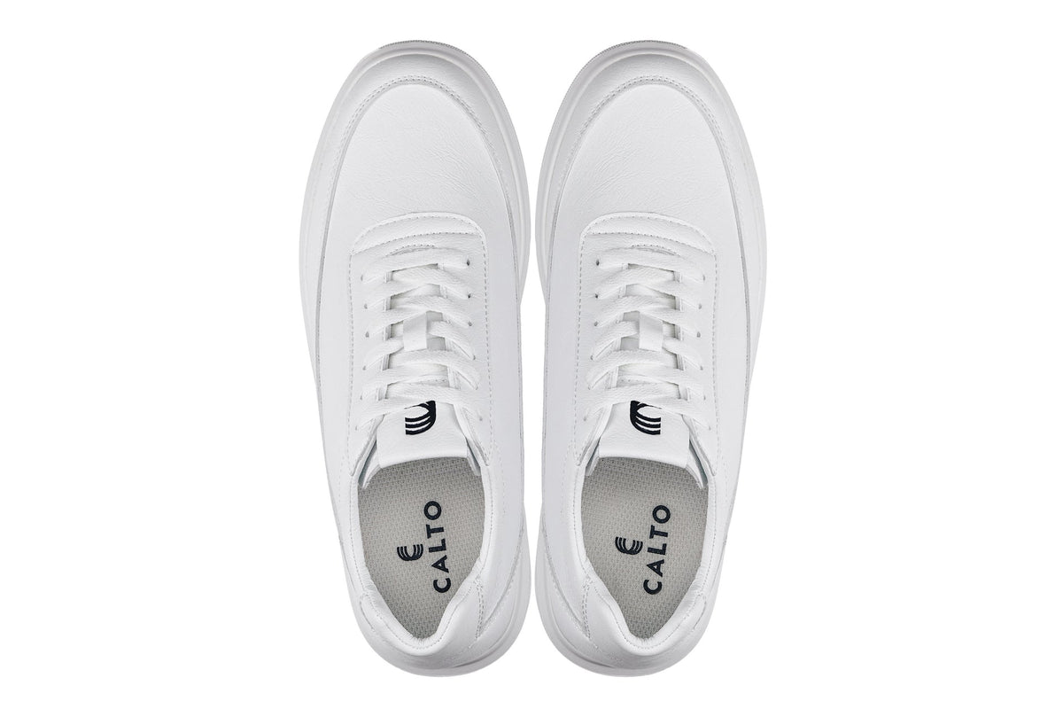 CALTO - X1647 - 2.8 Inches Taller (White) - Lightweight SneakersSneakers / AthleticsTorqelo.com