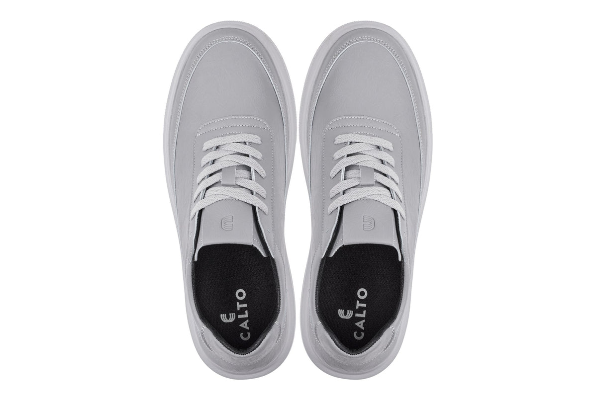 CALTO - X1648 - 2.8 Inches Taller (Pewter Grey) - Lightweight SneakersSneakers / AthleticsTorqelo.com