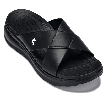 CALTO - X1652 - 2 Inches Taller (Black/Matte Black)SandalsTorqelo.com