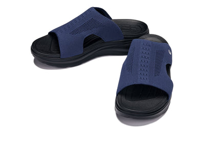 CALTO - X1659 - 2 Inches Taller (Black/Knitted Navy)SandalsTorqelo.com