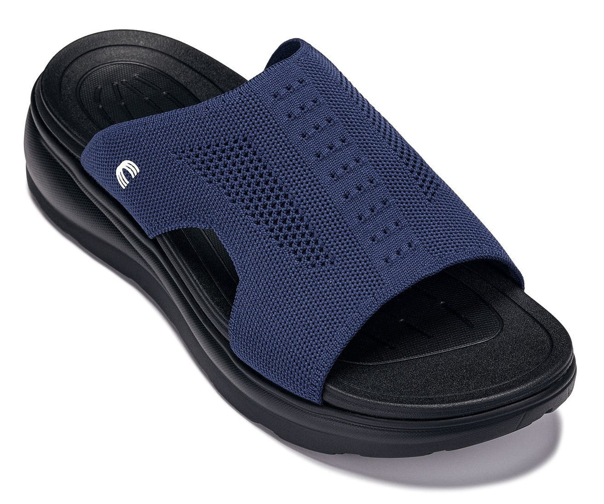 CALTO - X1659 - 2 Inches Taller (Black/Knitted Navy)SandalsTorqelo.com