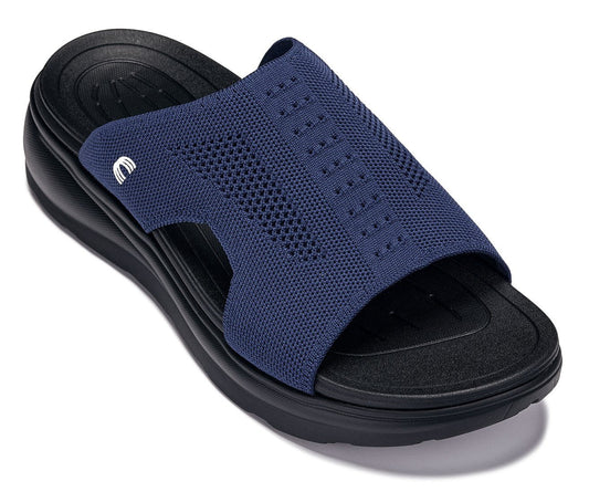 CALTO - X1659 - 2 Inches Taller (Black/Knitted Navy)SandalsTorqelo.com