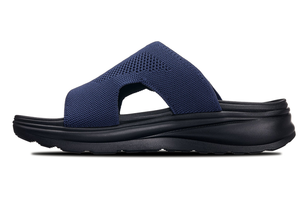 CALTO - X1659 - 2 Inches Taller (Black/Knitted Navy)SandalsTorqelo.com