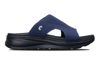 CALTO - X1659 - 2 Inches Taller (Black/Knitted Navy)SandalsTorqelo.com