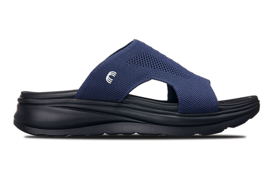 CALTO - X1659 - 2 Inches Taller (Black/Knitted Navy)SandalsTorqelo.com