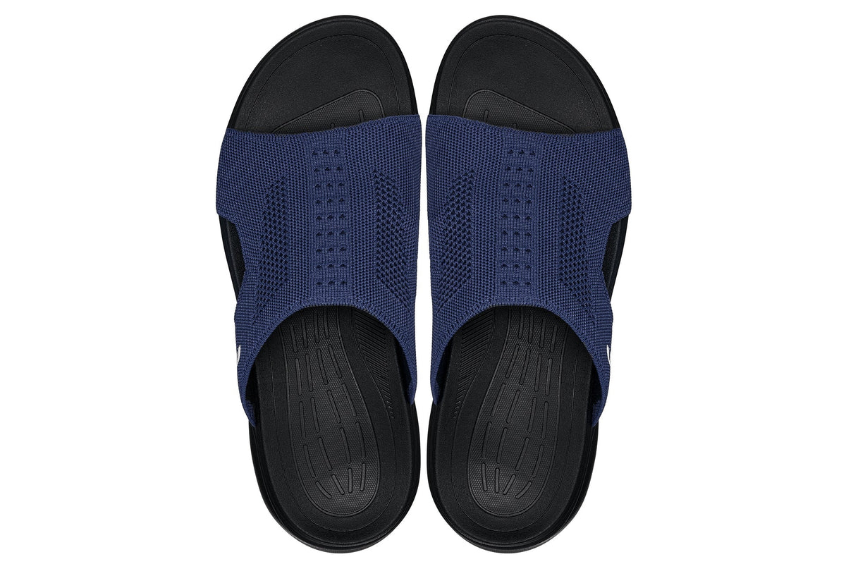 CALTO - X1659 - 2 Inches Taller (Black/Knitted Navy)SandalsTorqelo.com