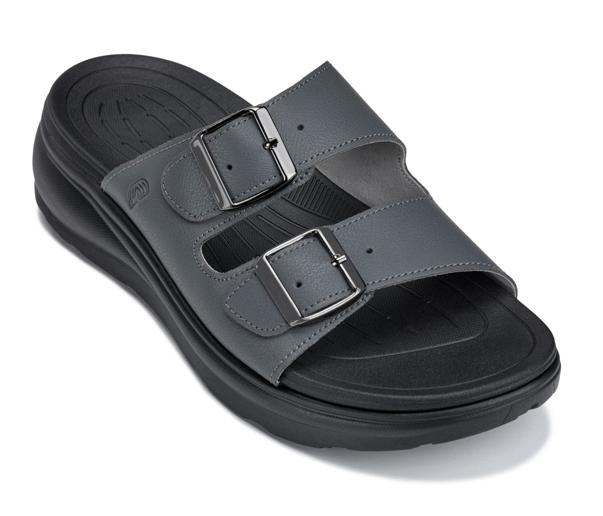 CALTO - X1661 - 2 Inches Taller (Iron Grey Buckle) - Dual Adjustable Buckle SandalsSandalsTorqelo.com