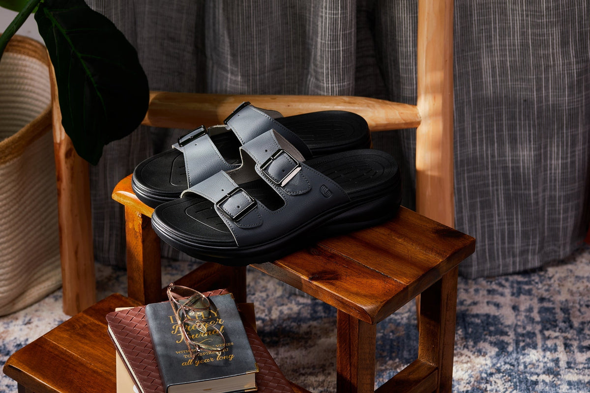 CALTO - X1661 - 2 Inches Taller (Iron Grey Buckle) - Dual Adjustable Buckle SandalsSandalsTorqelo.com