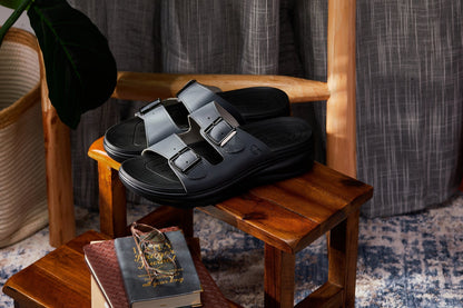 CALTO - X1661 - 2 Inches Taller (Iron Grey Buckle) - Dual Adjustable Buckle SandalsSandalsTorqelo.com