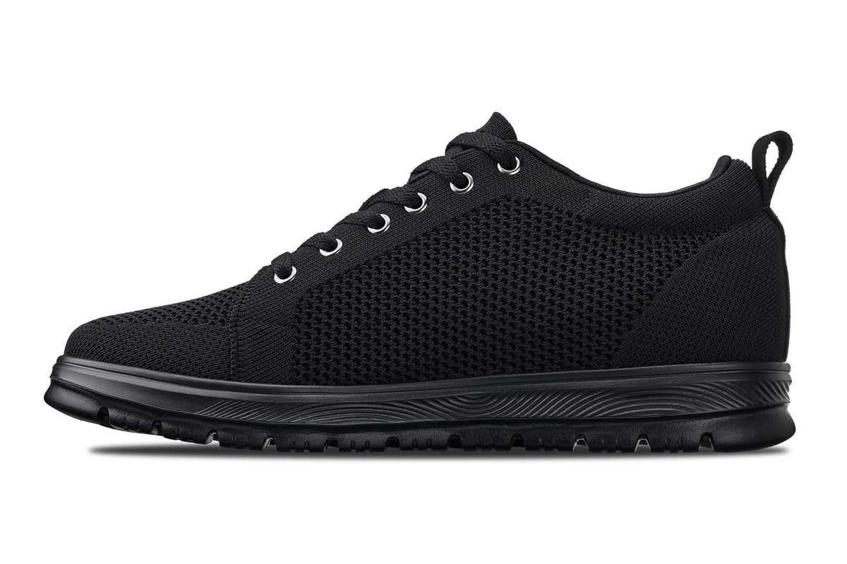 CALTO - X2320 - 2.4 Inches Taller (Black/Black Sole) - Lace Up Casual Sneaker - LightweightSneakers / AthleticsTorqelo.com