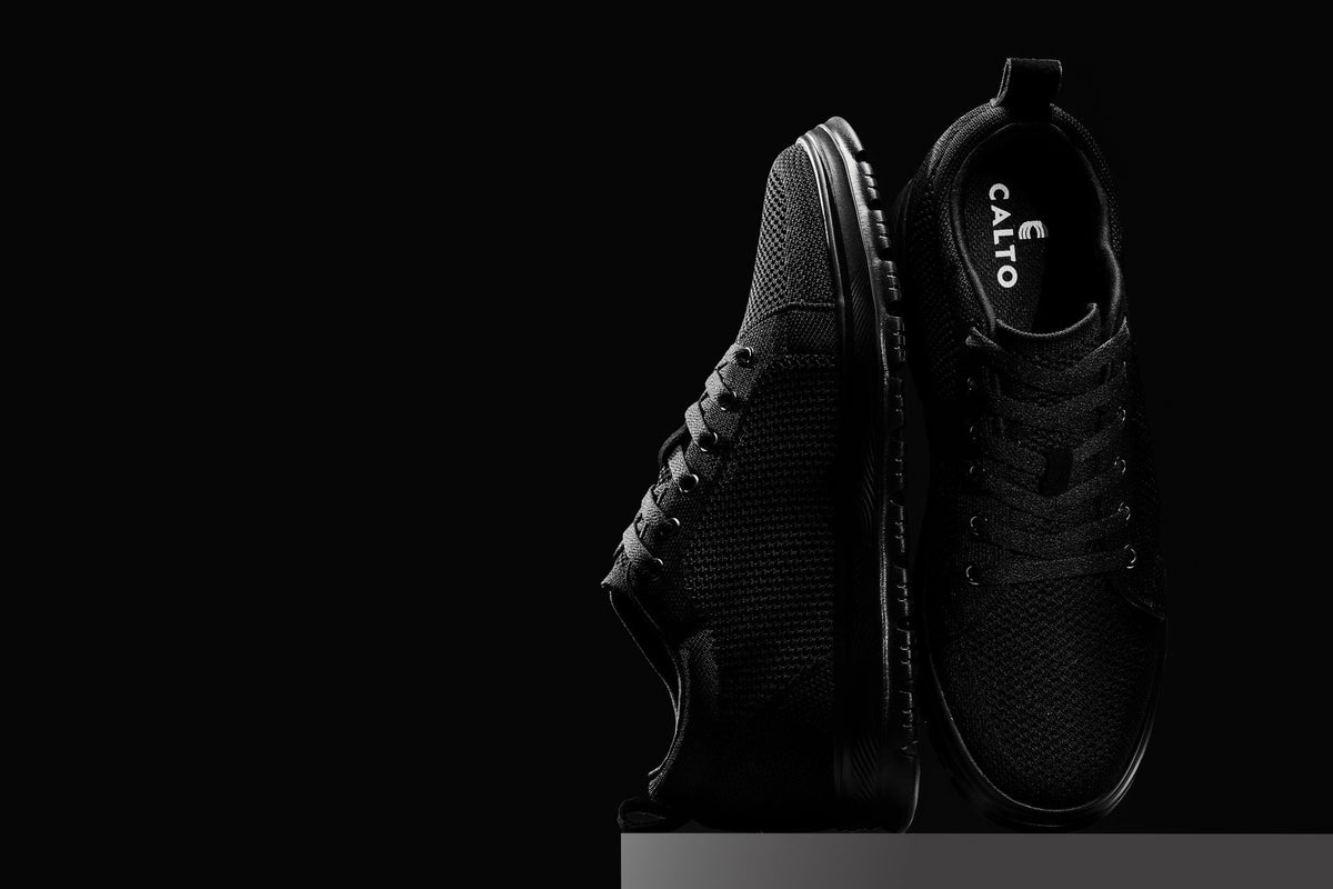 CALTO - X2320 - 2.4 Inches Taller (Black/Black Sole) - Lace Up Casual Sneaker - LightweightSneakers / AthleticsTorqelo.com