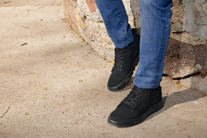 CALTO - X2320 - 2.4 Inches Taller (Black/Black Sole) - Lace Up Casual Sneaker - LightweightSneakers / AthleticsTorqelo.com
