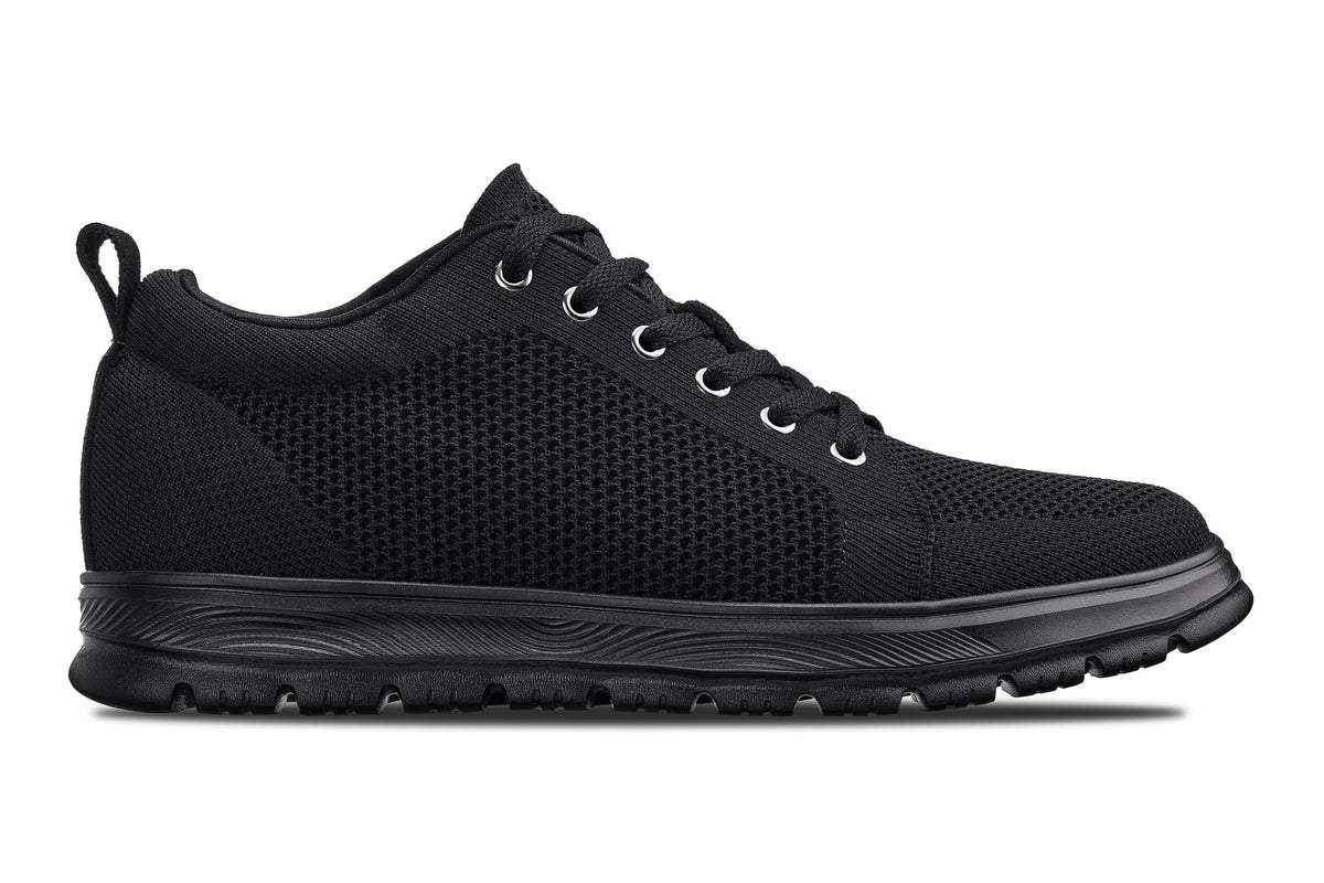 CALTO - X2320 - 2.4 Inches Taller (Black/Black Sole) - Lace Up Casual Sneaker - LightweightSneakers / AthleticsTorqelo.com