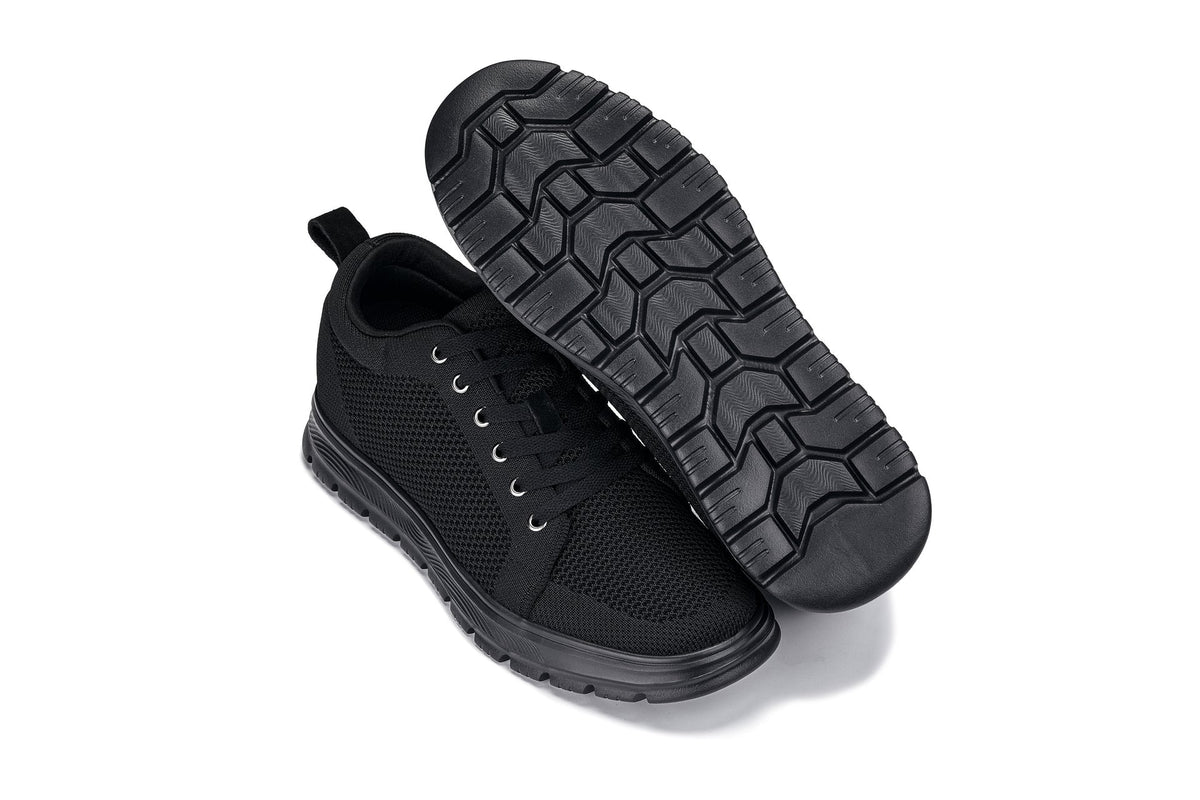 CALTO - X2320 - 2.4 Inches Taller (Black/Black Sole) - Lace Up Casual Sneaker - LightweightSneakers / AthleticsTorqelo.com