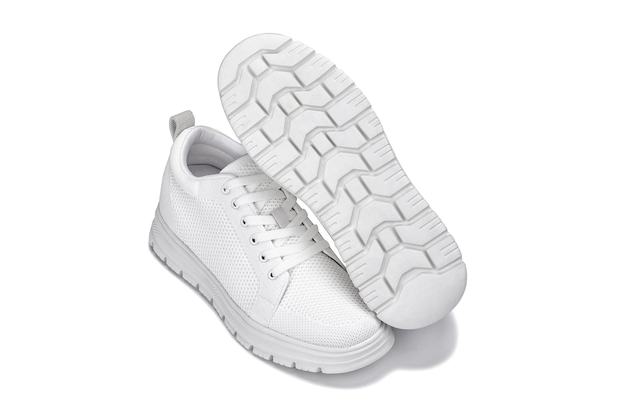 CALTO - X2321 - 2.4 Inches Taller (White/White Sole) - Lace Up Casual Sneaker - LightweightSneakers / AthleticsTorqelo.com