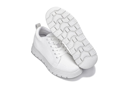 CALTO - X2321 - 2.4 Inches Taller (White/White Sole) - Lace Up Casual Sneaker - LightweightSneakers / AthleticsTorqelo.com