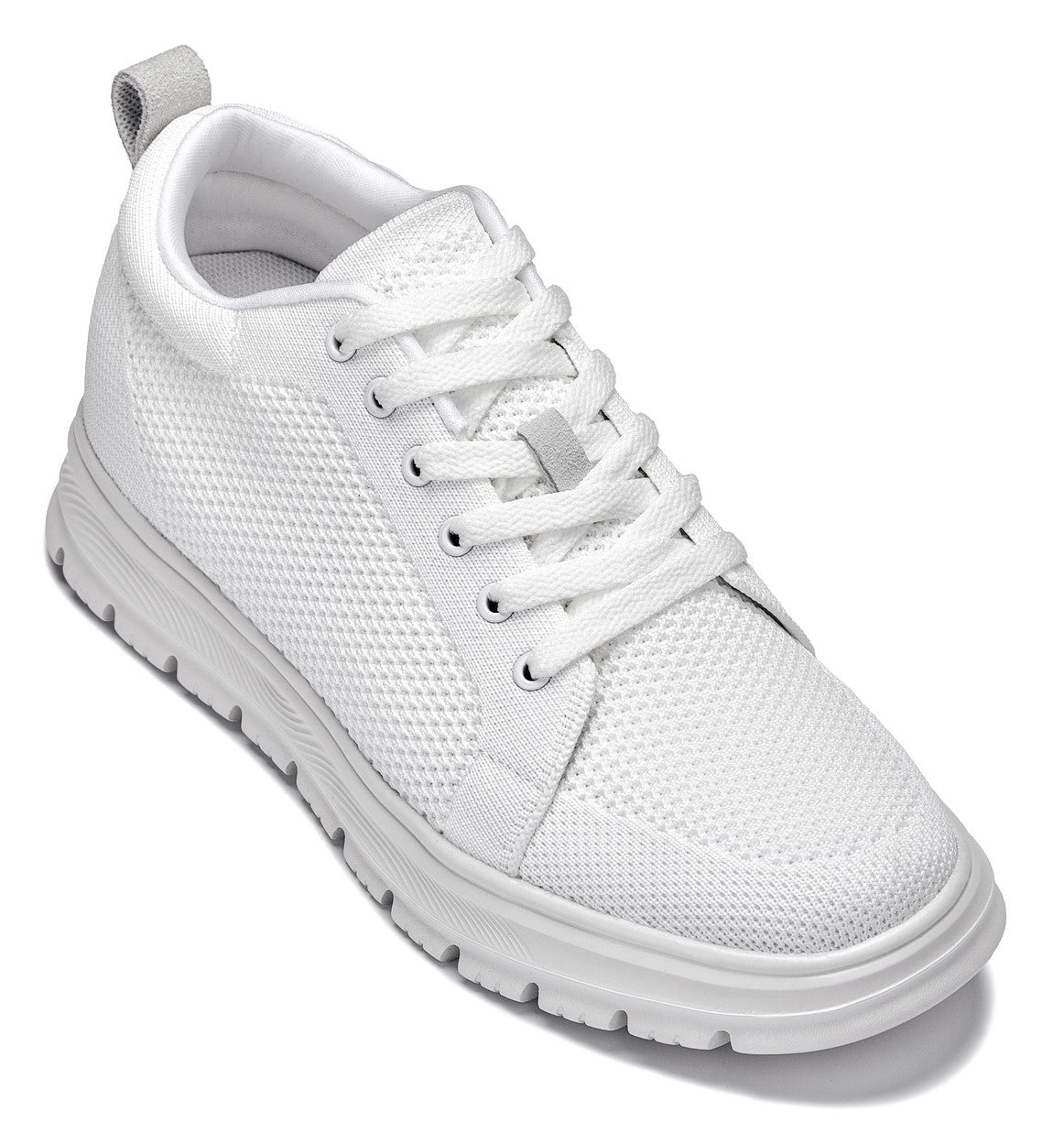 CALTO - X2321 - 2.4 Inches Taller (White/White Sole) - Lace Up Casual Sneaker - LightweightSneakers / AthleticsTorqelo.com