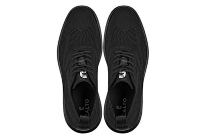 CALTO - X2631 - 2.8 Inches Taller (Black/Black Sole) - Lace Up Casual Walker - LightweightCasualTorqelo.com
