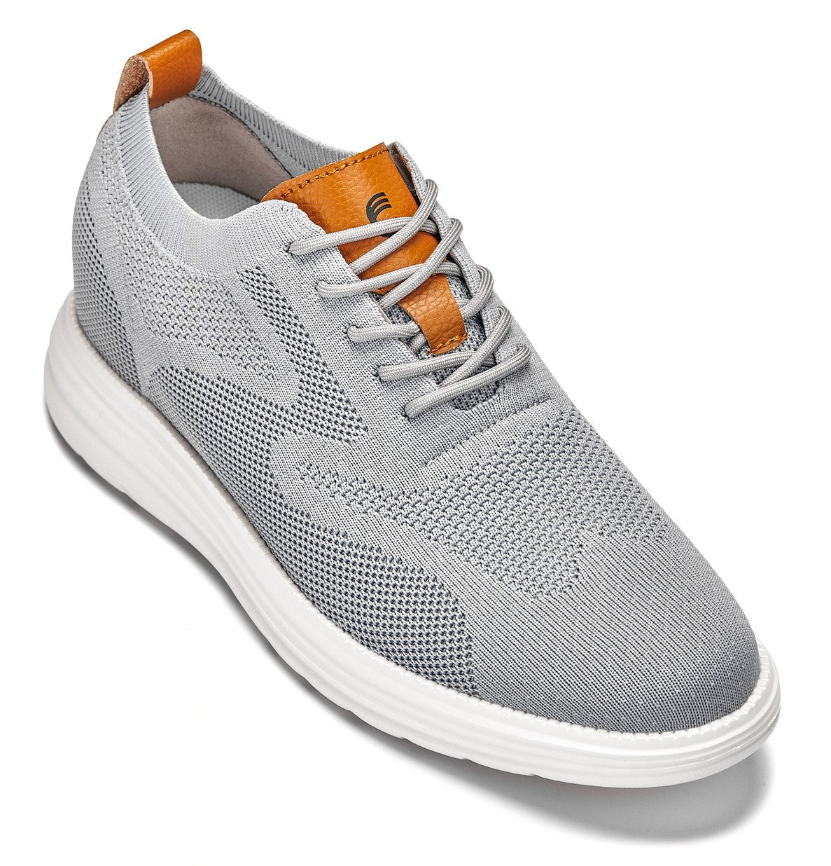 CALTO - X2637 - 2.8 Inches Taller (Pewter Grey/Brown) - Lace Up Casual Walker - LightweightCasualTorqelo.com