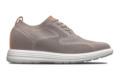 CALTO - X2638 - 2.8 Inches Taller (Khaki/Brown) - Lace Up Casual Walker - LightweightCasualTorqelo.com