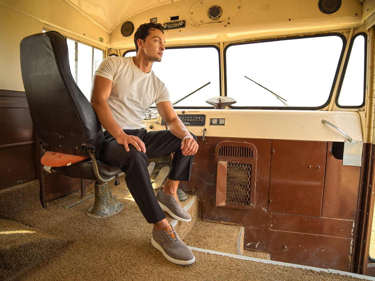 CALTO - X2638 - 2.8 Inches Taller (Khaki/Brown) - Lace Up Casual Walker - LightweightCasualTorqelo.com