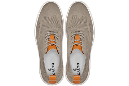 CALTO - X2639 - 2.8 Inches Taller (Khaki Green/Brown) - Lace Up Casual Walker - LightweightCasualTorqelo.com