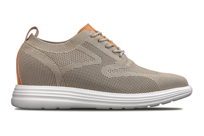 CALTO - X2639 - 2.8 Inches Taller (Khaki Green/Brown) - Lace Up Casual Walker - LightweightCasualTorqelo.com