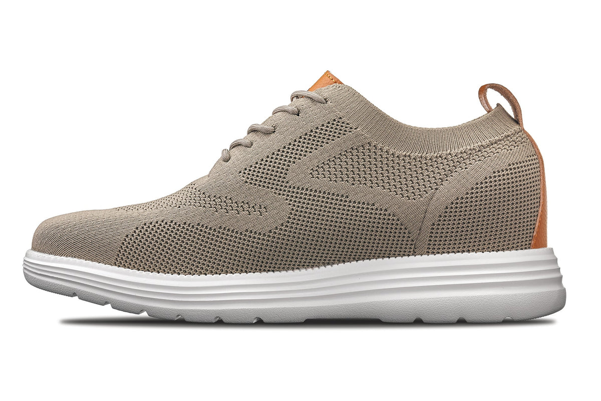 CALTO - X2639 - 2.8 Inches Taller (Khaki Green/Brown) - Lace Up Casual Walker - LightweightCasualTorqelo.com